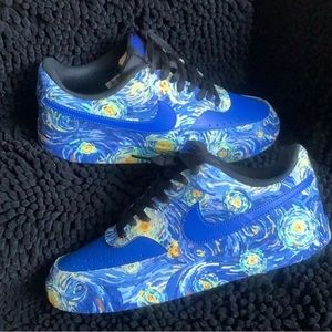 SOLD 1/1 Nike Customs “Van Gogh” BRAND NEW customized by KickzbyML
